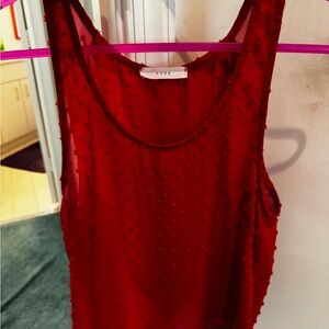 Lush Red Textured Women's Top